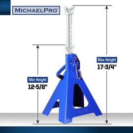 MichaelPro MP017001 3 Ton Double Pin Jack Stands | Premium Forged Steel Ratchet Bar Provides Greater Safety | 1 Pair