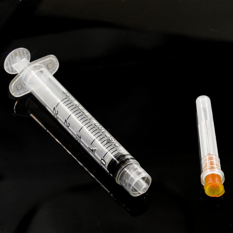 100Pack 2.5ml 2.5cc Disposable Plastic Syringes with 25Ga, Individually Sterile