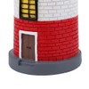 LED Solar Power Lighthouse Statue Rotating Outdoor Light Garden Yard