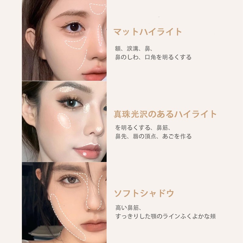 Lynlyulinger Highlight Stick Shading Stick Highlight Bi-Color Luminizer Cosmetics Waterproof