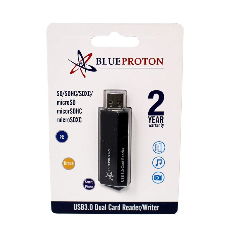 BlueProton USB 3.0 Multi-Card Reader: Ultimate Portable Data Companion (Black)