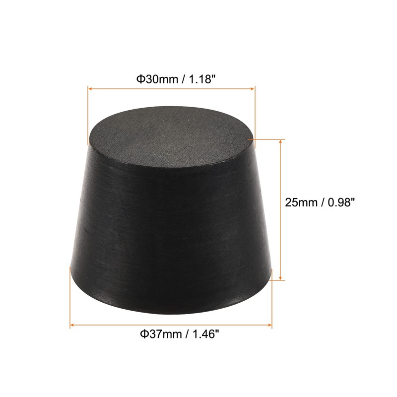 sourcing map Rubber Tapered Plug 30mm to 37mm Solid Test