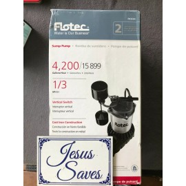 Flotec FPCI3350 1/3 HP Cast Iron Parts Submersible Sump Pump w/ Vertical Float