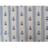 Marine Anchor Stripe Print Fabric - Curtain Upholstery Material -