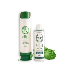 Elty Kids Care Toothpaste, Remineralising| Made in The UK | Dentist Approved | Natural,Vegan |2+ | No Alcohol, No Chemicals, Refillable, Choc Milkshake Flavour