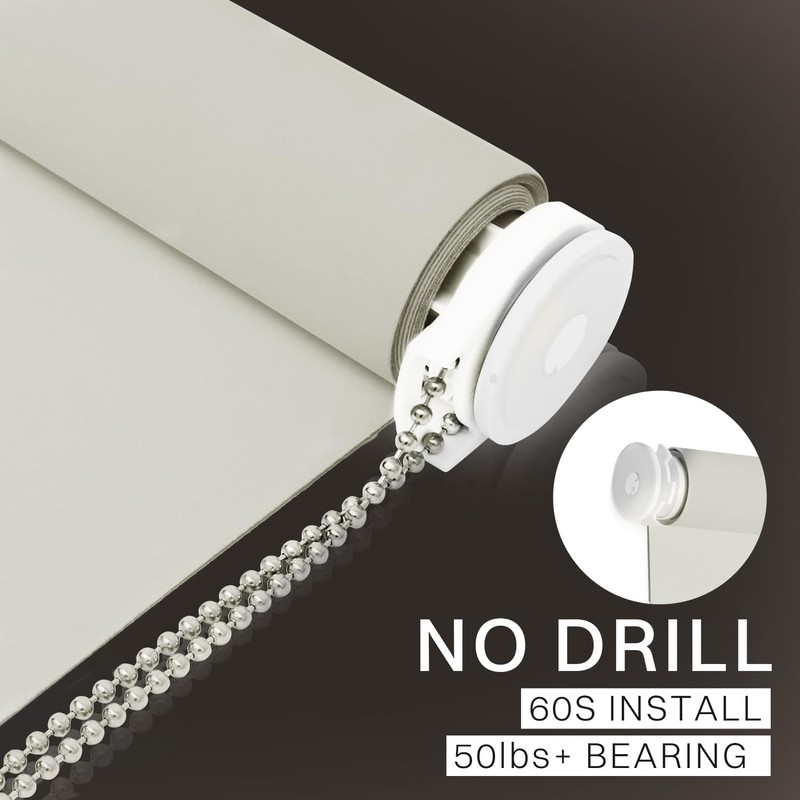 HidPriva 100% Blackout Roller Shade | No-Drill & Tool-Free Installation