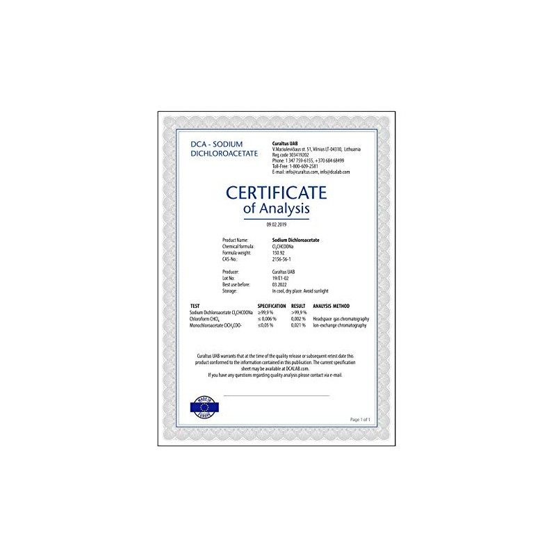 Sodium Dichloroacetate (Dichloroacetic Acid) - Sodium Dichloroacetate - DCA 25