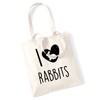 I love rabbits tote bag