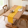 Avalune Yellow Boho Table Runner Modern Farmhouse Small Slim Tablecloth