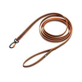 OllyDog Rubber Grip Reflective Leash, Non-Slip and Tear-Resistant Rubberized Nylon, 10ft, Convenient for Everyday Use and Any Adventures (Clay)