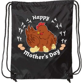 inktastic Cute Chickens-Happy Mother's Day Drawstring Bag Black 35a21