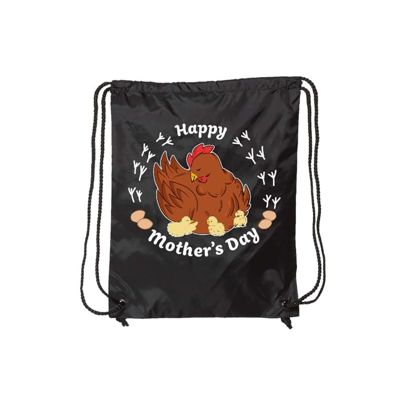 inktastic Cute Chickens-Happy Mother's Day Drawstring Bag Black 35a21