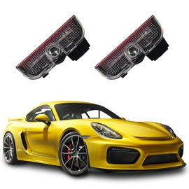 High definition LED projection welcome light，Logo Projector Puddle Lights，Compatible with Cayenne /718 Boxster/CAYMAN/Macan S/911，plug and play (2PCS)