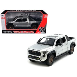 2024 for Toyota Tacoma Trailhunter Edition Pickup Truck DCD 1/24 Diecast Model Silver Metallic DC Car