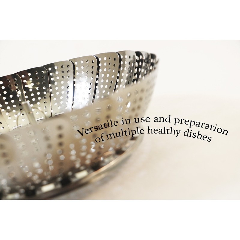 ExcelSteel Foldable Vegetable Steamer, Stainless Steel