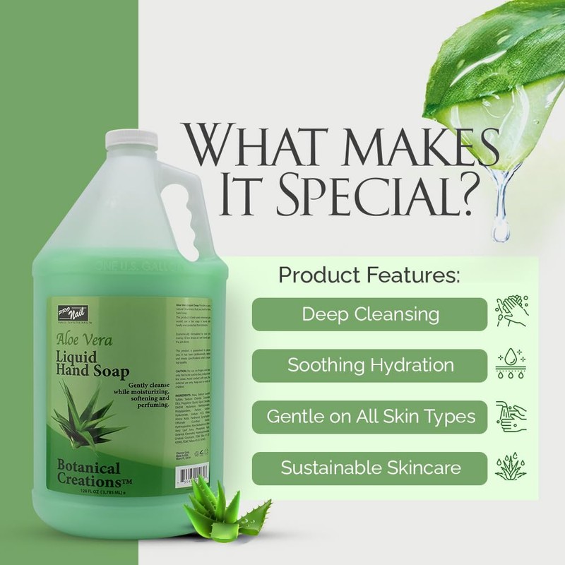 PRONAIL - Liquid Hand Soap Refill, Aloe Vera, 1 Gallon