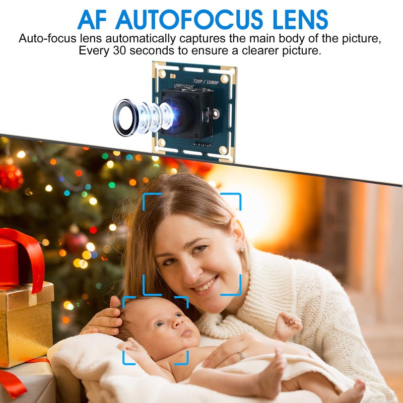 ELP Autofocus Camera, 2MP Full HD USB Camera Module, Ultra
