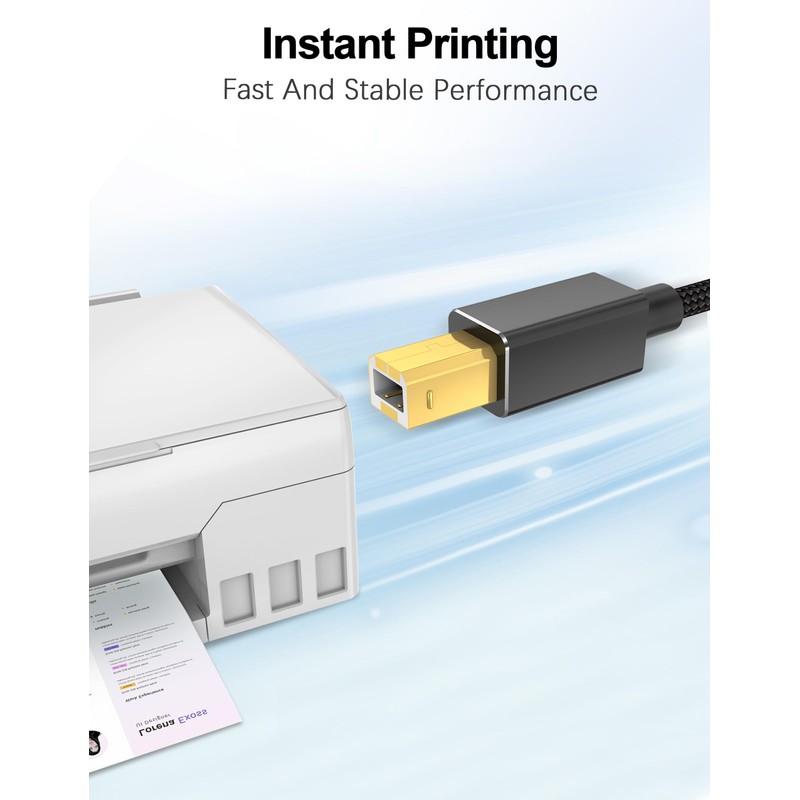 HOSONGIN USB Printer Cable 3FT，USB A to USB B Printer