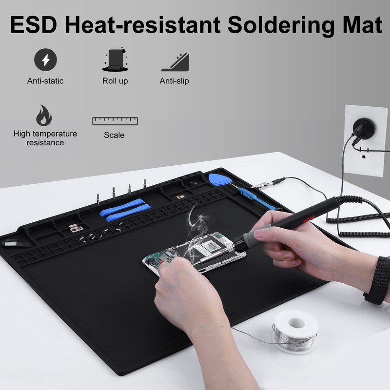 HPFIX Anti Static Mat Includes ESD Wristband and Grounding Wire