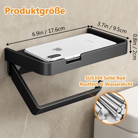 Phantasy® Toilet Roll Holder Wall Mount Black Slanted Bathroom Accessory