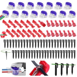 Robotic Lawnmower Accessories, Pegs Robotic Lawnmower, Cable Connector, Robotic Lawnmower, Connection Clamps, Boundary Cable Connector, T-Branch Connector (Black/A)