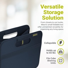 Folding storage box with handles and one compartment with two elasticated mesh pockets. Ideal for tidying, storage, transport. Customisable, Marine, navy