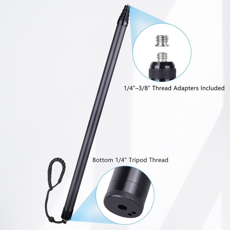 ARTCISE Extra Long Carbon Fiber Selfie Stick 5.1m Extendable, Lightweight