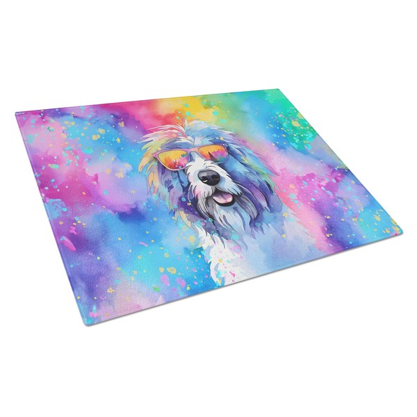 Caroline's Treasures DAC2534LCB Old English Sheepdog Hippie Dawg Glass Cutting