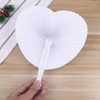 Toddmomy 48 Pcs Blank Fans Paper Folding Fans Handheld White