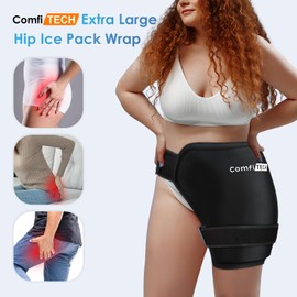 Comfitech XL Hip Ice Pack Wrap Reusable Cold Application Brace with Extra Large Gel Pad & Extended Straps for Total Hip Replacement, Thigh, Shoulder, Back