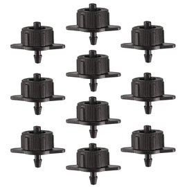sourcing map Pressure Compensating Dripper 1 GPH 4L/H Emitter for Garden Lawn Drip Irrigation with Barbed Hose Connector, Plastic Black 25pcs