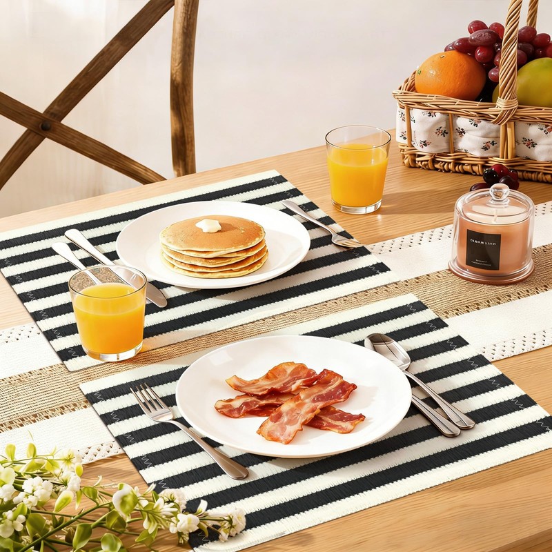 fanquare Boho Rectangular Paper Placemats Set of 6, 12" x