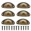 WUJENPEAHT 6 Pcs Antique Brass Cabinet Handles Vintage Kitchen Cupboard