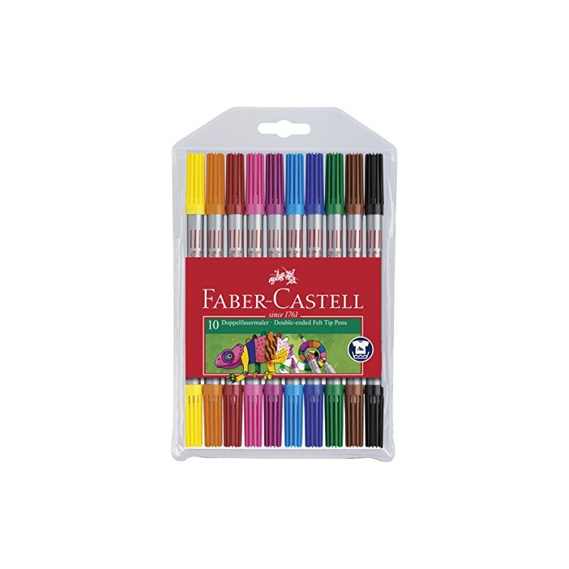Faber-Castell 151110 - Doppelfasermaler, 10er Etui