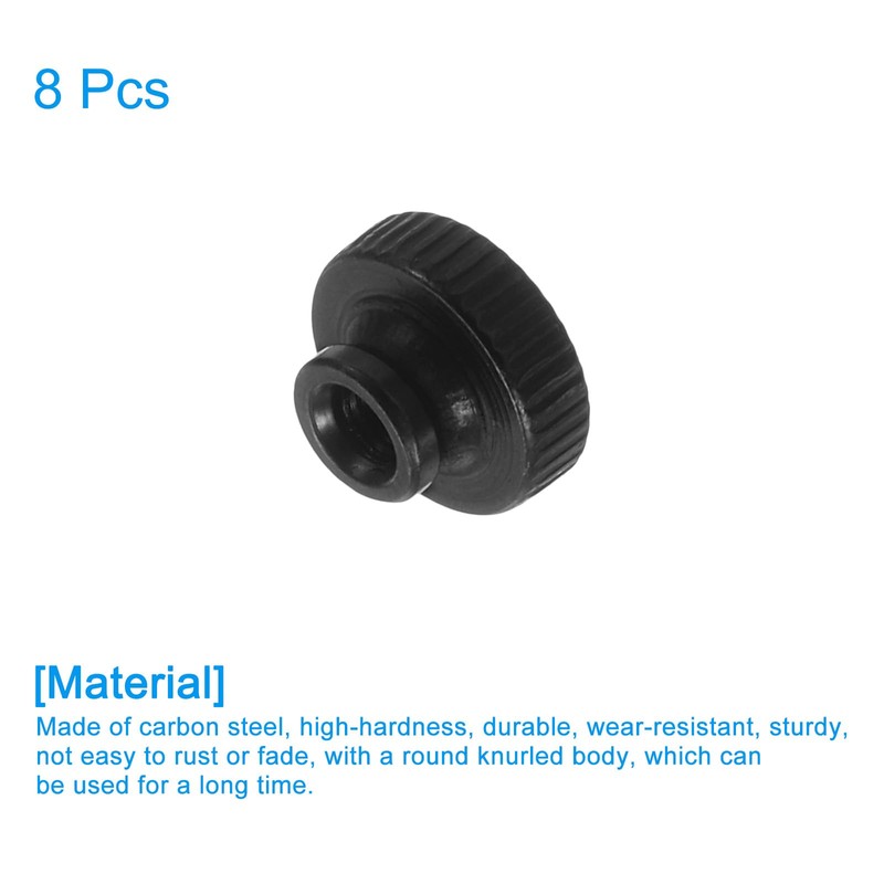 sourcing map Knurled Thumb Nuts, 8Pcs M3 Carbon Steel Nut