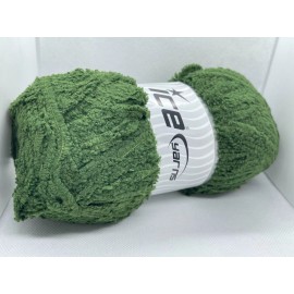 Ice Jungle Green Puffy Short Eyelash Yarn 68173 Ice 100 Gr 180 Yds Micro Fiber