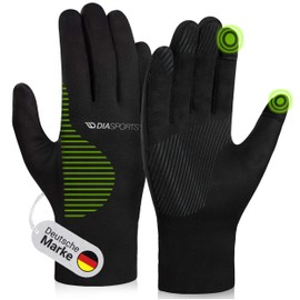Diasports Gloves Men & Women Touchscreen Running Gloves Cycling Gloves with Non-Slip Winter Gloves Outdoor Sports Gloves Thin Winter Thermal Gloves Green, XL