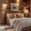 Scenekoy Rustic Farmhouse Antlers Floor Lamp with Nightlight Brown Finish
