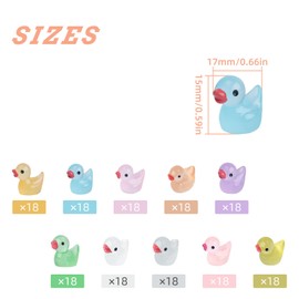 180PCS Luminous Duck Shoe Charms Clip-On Set - Glow in Dark Cute PVC Shoe Accessories for Crocs DIY Decoration, Bulk Cute Duck Charms for Women Kids