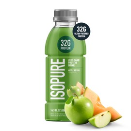 Isopure Zero Carb 32g Clear Protein Ready-to-Drink, Whey Protein Isolate, Apple Melon,12 Pack (Packaging May Vary)
