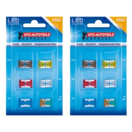 LED Status Micro Low Profile LP Car Mini Fuses, FLL, Set, 3A, 5A, 7.5A, 10A, 15A, 20A, 25A, 30A, Current: Set of 24 Different