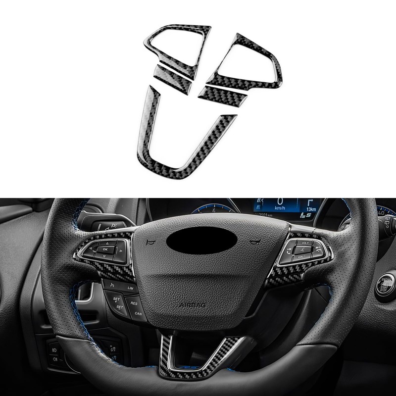 FXETRNL Real Carbon Fiber Steering Wheel Button Frame Covers -