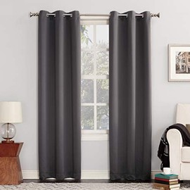 Sun Zero Easton Blackout Energy Efficient Grommet Curtain Panel, 40" x 63", Charcoal