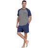 PrinStory Men's Pajama Set Sleepwear Pjs Lightweight Short Sleeve Crewneck