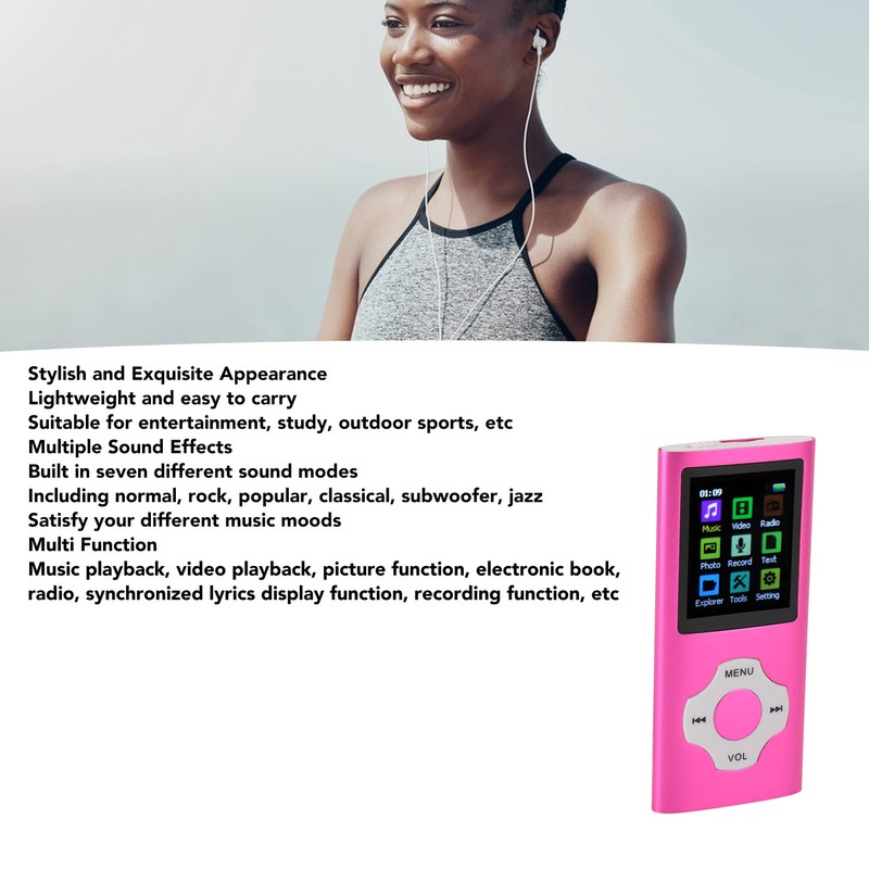 MP3 Player HiFi Lossless Rechargeable 1.8in TFT Screen Portable Music
