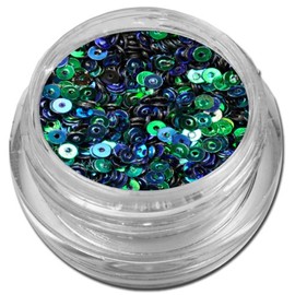 Glitter Donuts Circles Glitter Nail Art Green / Blue Transparent