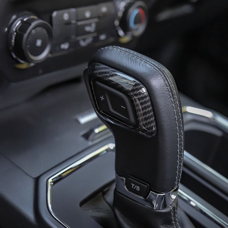 Voodonala Carbon Fiber Black Gear Shifter Head Deacorative Trim for