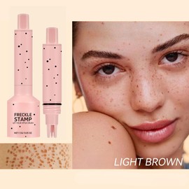 Freckle Stamp Pen,Natural Looking Lifelike Freckle Makeup Pen,Waterproof Long-lasting Facial Spots Fake Freckles Stamps for Sunkissed Makeup,Suitable for Cold and Warm SkinTones（Light Brown）