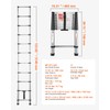 VEVOR Telescoping Ladder, 10.5ft Stainless Steel Lightweight Extension Ladder, Multi-Button