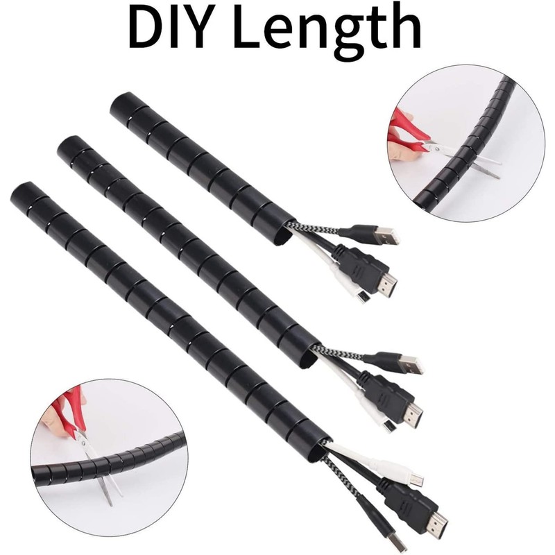 Snokay Cable Management Sleeve - 5M Length, 10MM Diameter, Zip